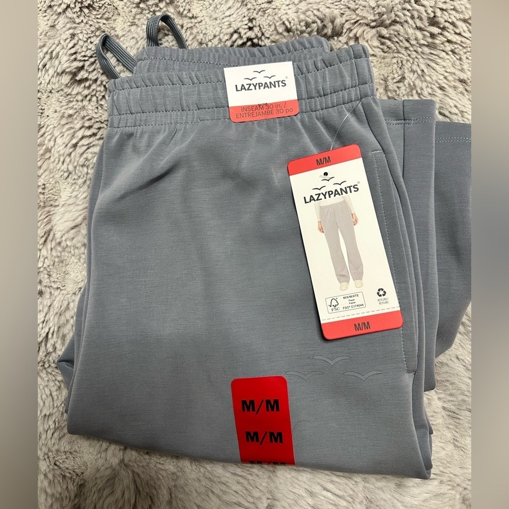 NWT Lazypants Sueded Straight Leg Pants | Dusty Blue